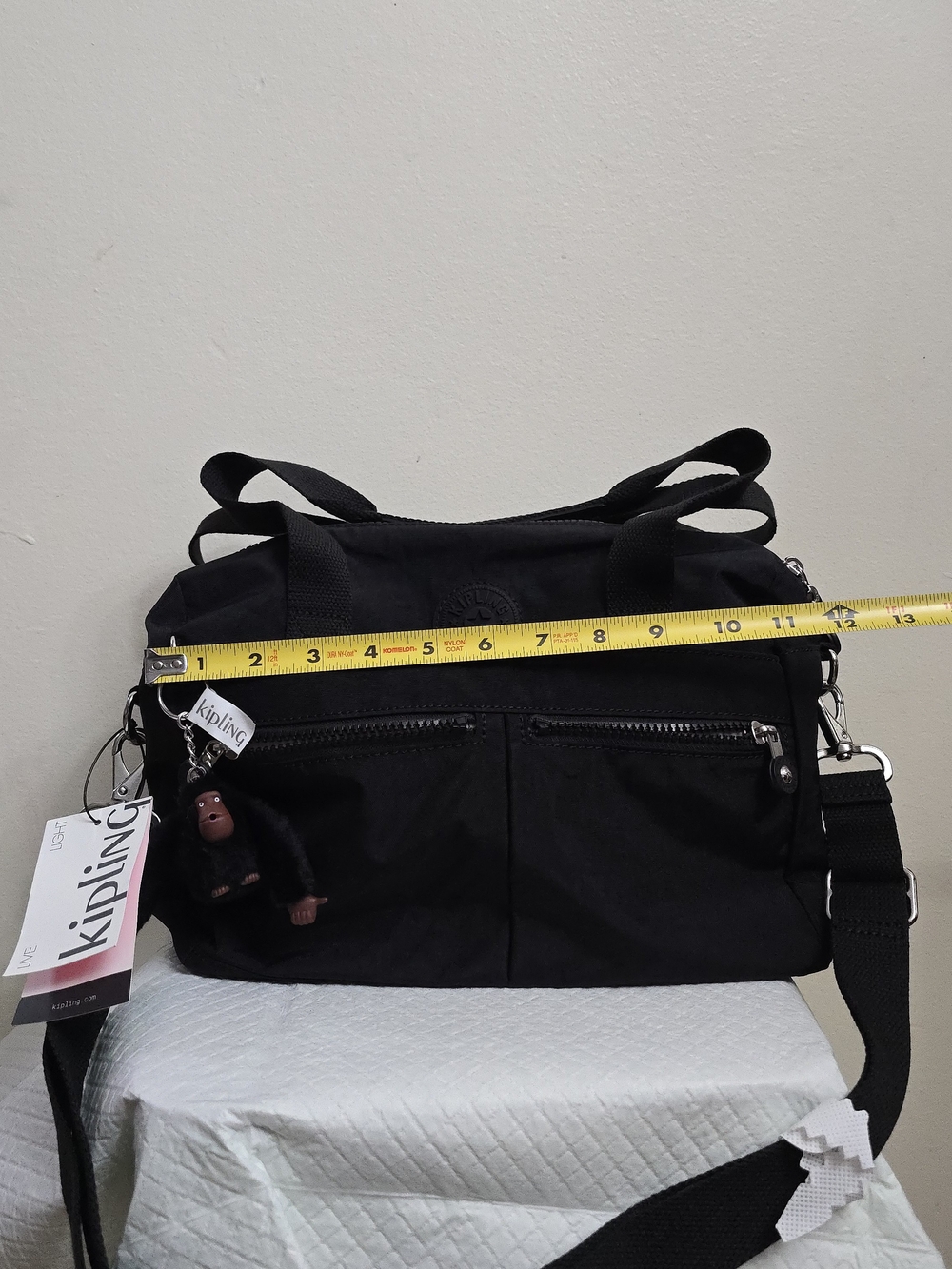 Kipling Black Compact Crossbody Bag with Monkey Charm - Picture 3 of 4